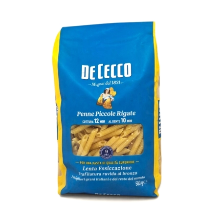 Makaron De Cecco Penne Piccole Rigate n.177 500g - włoska pasta z pszenicy durum, trafilatura na brąz